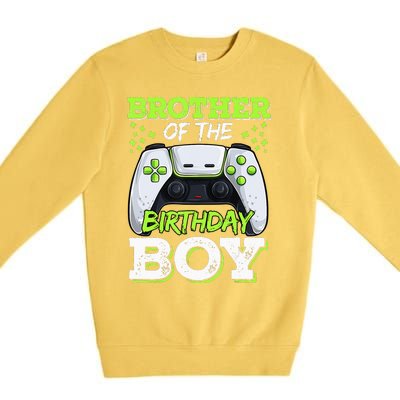 Brother Of The Birthday  Gamer Family Matching Premium Crewneck Sweatshirt