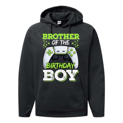 Brother Of The Birthday  Gamer Family Matching Performance Fleece Hoodie