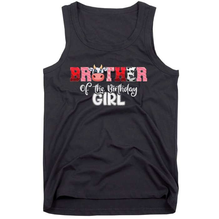 Brother of The Birthday Cow Family Cow Farm Matching Tank Top