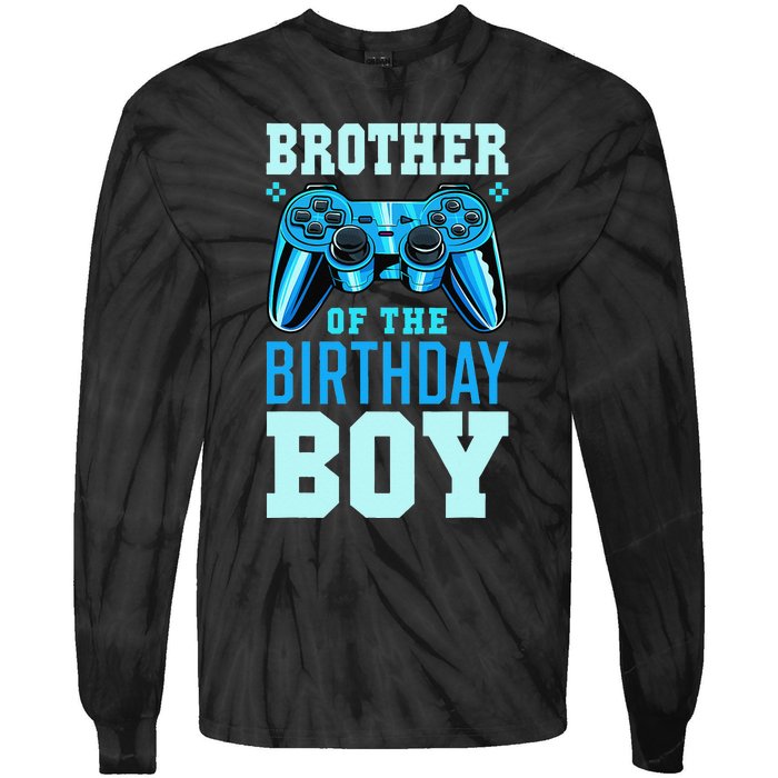 Brother of the Birthday Matching Video Gamer Birthday Tie-Dye Long Sleeve Shirt