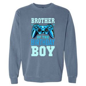 Brother of the Birthday Matching Video Gamer Birthday Garment-Dyed Sweatshirt