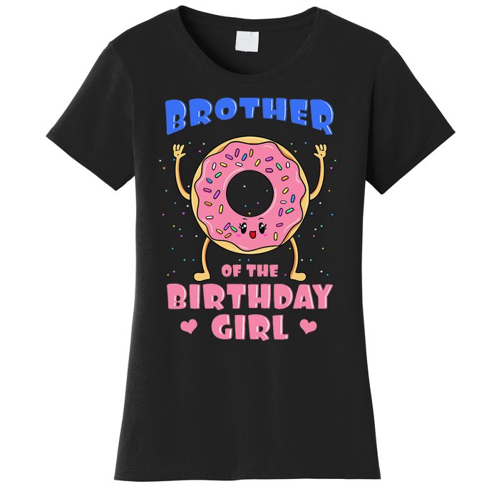 Brother Of The Birthday Donut Bday Party Bro Sib Women's T-Shirt