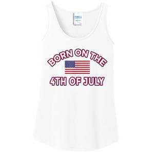 BORN ON THE 4TH OF JULY Birthday Ladies Essential Tank