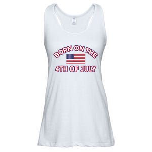 BORN ON THE 4TH OF JULY Birthday Ladies Essential Flowy Tank