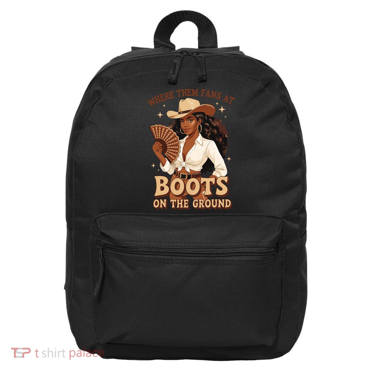 Boots On The Ground Where Them Fans At Black Cowgirl 16 in Basic Backpack