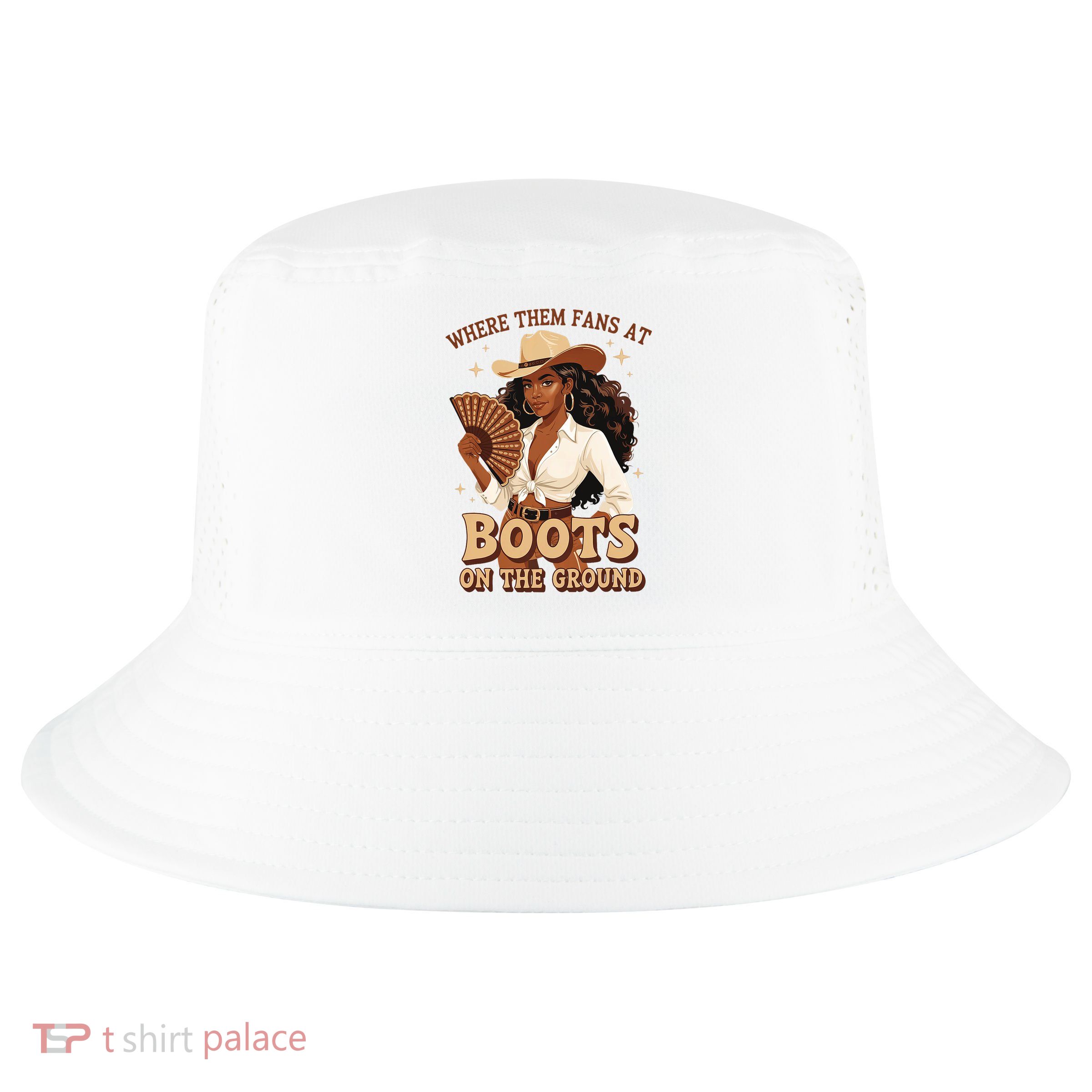 Boots On The Ground Where Them Fans At Black Cowgirl Cool Comfort Performance Bucket Hat