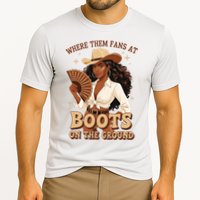 Boots On The Ground Where Them Fans At Black Cowgirl Performance Shirt