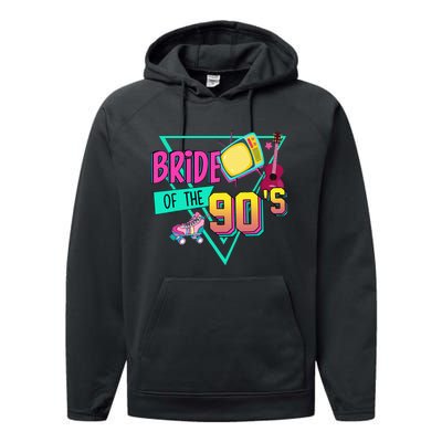 Bride Of The 90s Retro 90s Bride Bachelorette Party Performance Fleece Hoodie