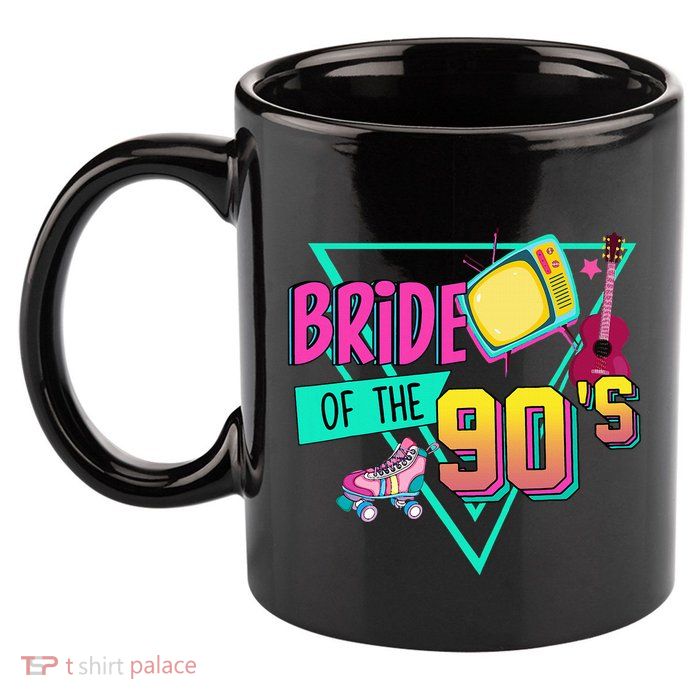 Bride Of The 90s Retro 90s Bride Bachelorette Party 11oz C Handle Ceramic Mug