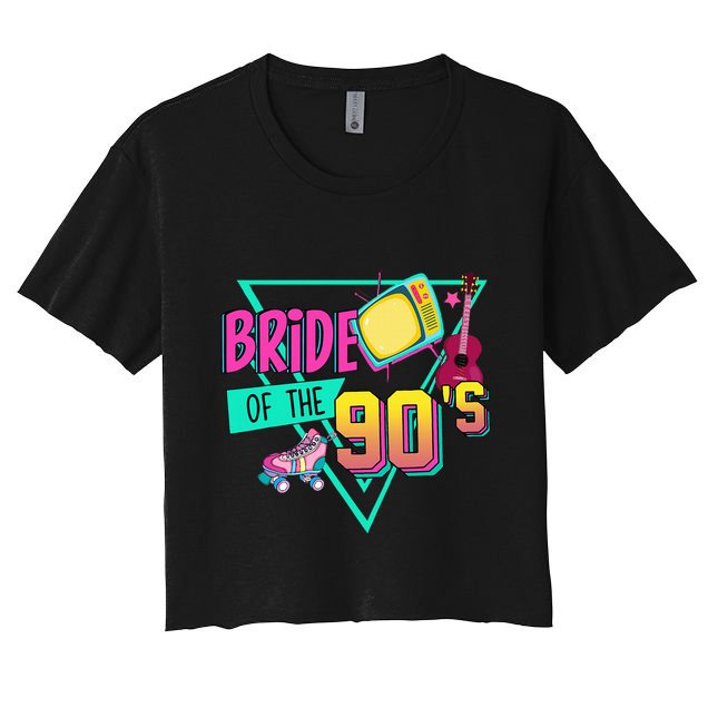 Bride Of The 90s Retro 90s Bride Bachelorette Party Crop Top