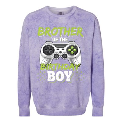 Brother Of The Birthday Boy Matching Video Game Birthday Colorblast Crewneck Sweatshirt