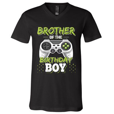 Brother Of The Birthday Boy Matching Video Game Birthday V-Neck T-Shirt