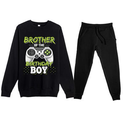 Brother Of The Birthday Boy Matching Video Game Birthday Premium Crewneck Sweatsuit Set