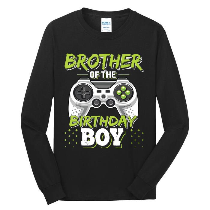 Brother Of The Birthday Boy Matching Video Game Birthday Tall Long Sleeve T-Shirt