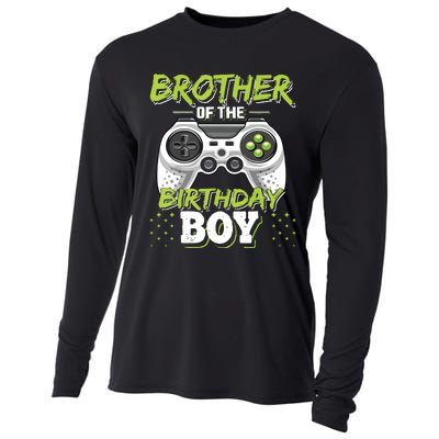 Brother Of The Birthday Boy Matching Video Game Birthday Cooling Performance Long Sleeve Crew