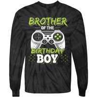 Brother Of The Birthday Boy Matching Video Game Birthday Tie-Dye Long Sleeve Shirt