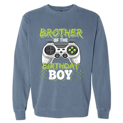 Brother Of The Birthday Boy Matching Video Game Birthday Garment-Dyed Sweatshirt