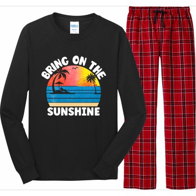 Bring On The Sunshine Summer Beach Vibes Vacation Vintage Gift Long Sleeve Pajama Set