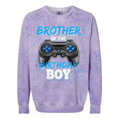 Brother Of The Birthday Boy Matching Video Game Birthday Colorblast Crewneck Sweatshirt