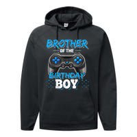 Brother Of The Birthday Boy Matching Video Game Birthday Performance Fleece Hoodie