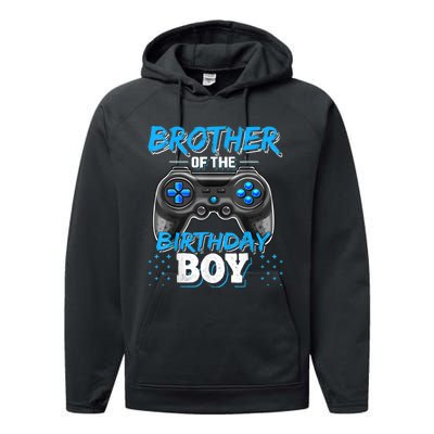 Brother Of The Birthday Boy Matching Video Game Birthday Performance Fleece Hoodie