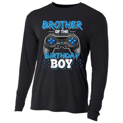 Brother Of The Birthday Boy Matching Video Game Birthday Cooling Performance Long Sleeve Crew