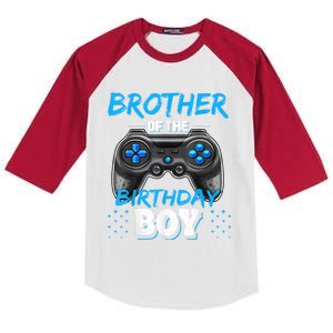 Brother Of The Birthday Boy Matching Video Game Birthday Kids Colorblock Raglan Jersey