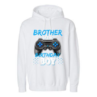 Brother Of The Birthday Boy Matching Video Game Birthday Garment-Dyed Fleece Hoodie