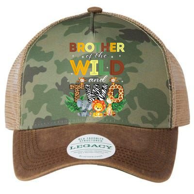 Brother Of The Wild Two Zoo Birthday Safari Jungle Animal Legacy Tie Dye Trucker Hat