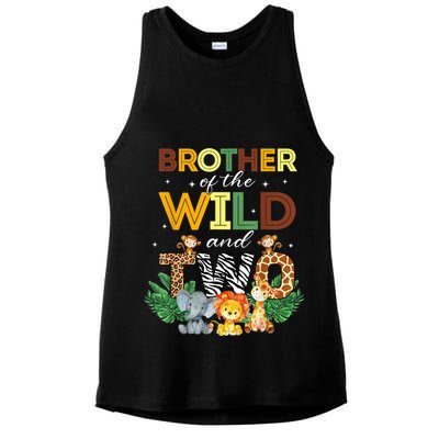 Brother Of The Wild Two Zoo Birthday Safari Jungle Animal Ladies PosiCharge Tri-Blend Wicking Tank