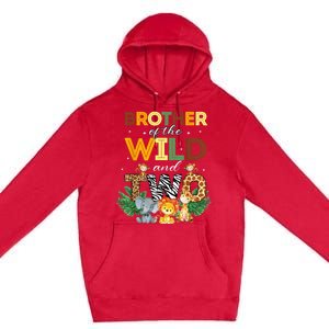 Brother Of The Wild Two Zoo Birthday Safari Jungle Animal Premium Pullover Hoodie