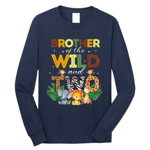 Brother Of The Wild Two Zoo Birthday Safari Jungle Animal Long Sleeve Shirt