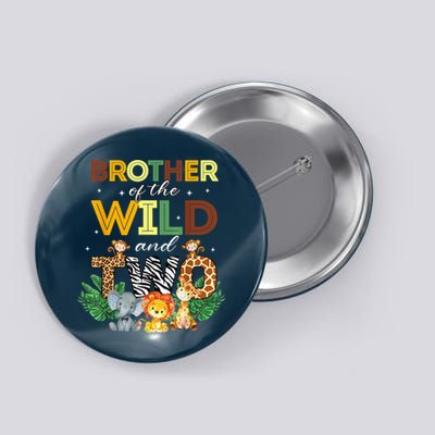 Brother Of The Wild Two Zoo Birthday Safari Jungle Animal Button