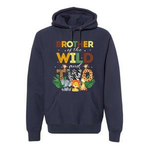 Brother Of The Wild Two Zoo Birthday Safari Jungle Animal Premium Hoodie