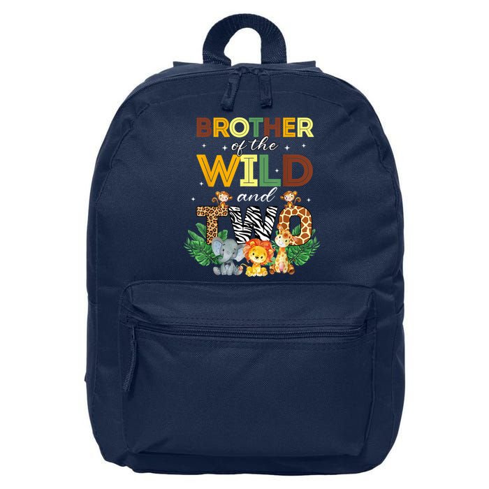 Brother Of The Wild Two Zoo Birthday Safari Jungle Animal 16 in Basic Backpack