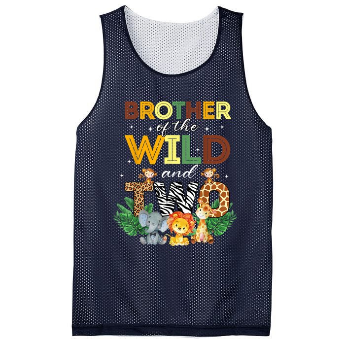 Brother Of The Wild Two Zoo Birthday Safari Jungle Animal Mesh Reversible Basketball Jersey Tank