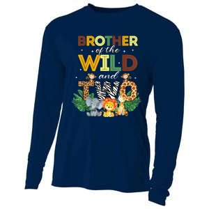 Brother Of The Wild Two Zoo Birthday Safari Jungle Animal Cooling Performance Long Sleeve Crew