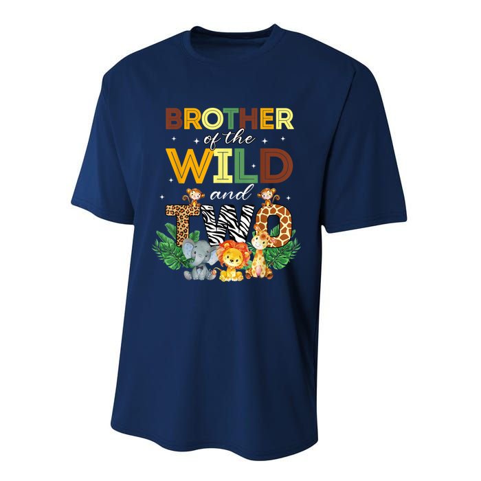 Brother Of The Wild Two Zoo Birthday Safari Jungle Animal Performance Sprint T-Shirt