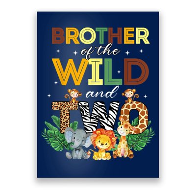 Brother Of The Wild Two Zoo Birthday Safari Jungle Animal Poster