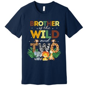 Brother Of The Wild Two Zoo Birthday Safari Jungle Animal Premium T-Shirt