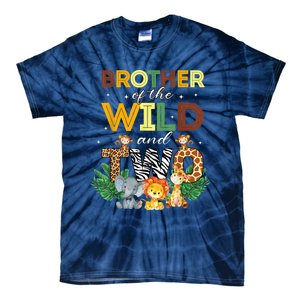 Brother Of The Wild Two Zoo Birthday Safari Jungle Animal Tie-Dye T-Shirt