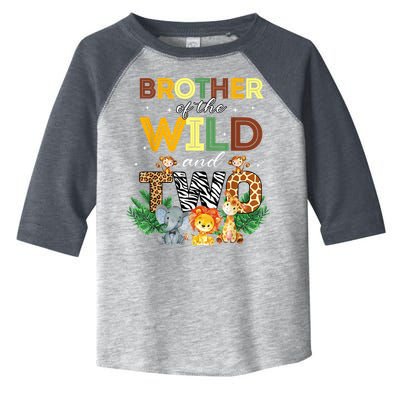 Brother Of The Wild Two Zoo Birthday Safari Jungle Animal Toddler Fine Jersey T-Shirt