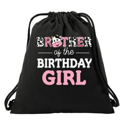 Brother of The Birthday Farm Cow Daddy Papa 1st Drawstring Bag