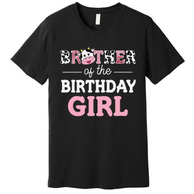 Brother of The Birthday Farm Cow Daddy Papa 1st Premium T-Shirt