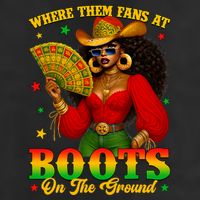 Boots On The Ground Juneteenth Cowgirl Where Them Fans At   Cool Comfort Performance Bucket Hat