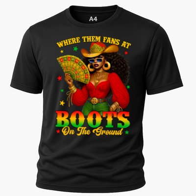 Boots On The Ground Juneteenth Cowgirl Where Them Fans At   Performance Shirt