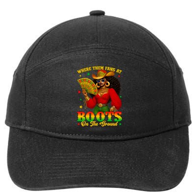 Boots On The Ground Juneteenth Cowgirl Where Them Fans At   7-Panel Snapback Hat