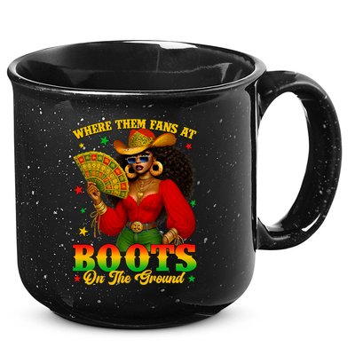 Boots On The Ground Juneteenth Cowgirl Where Them Fans At   15oz Campfire Ceramic Mug
