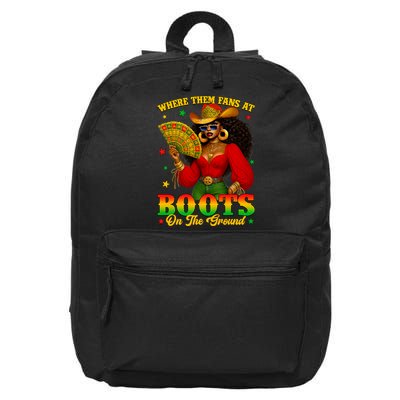 Boots On The Ground Juneteenth Cowgirl Where Them Fans At   16 in Basic Backpack
