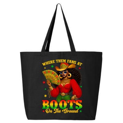 Boots On The Ground Juneteenth Cowgirl Where Them Fans At   25L Jumbo Tote